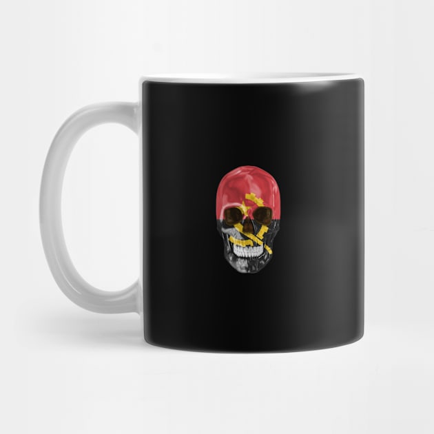 Angola Flag Skull - Gift for Angolan With Roots From Angola by Country Flags